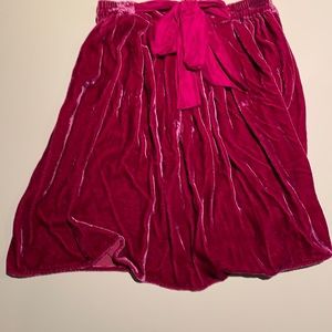 Garnet Hill Kids Fuchsia Velvet Skirt Girls Size 12
